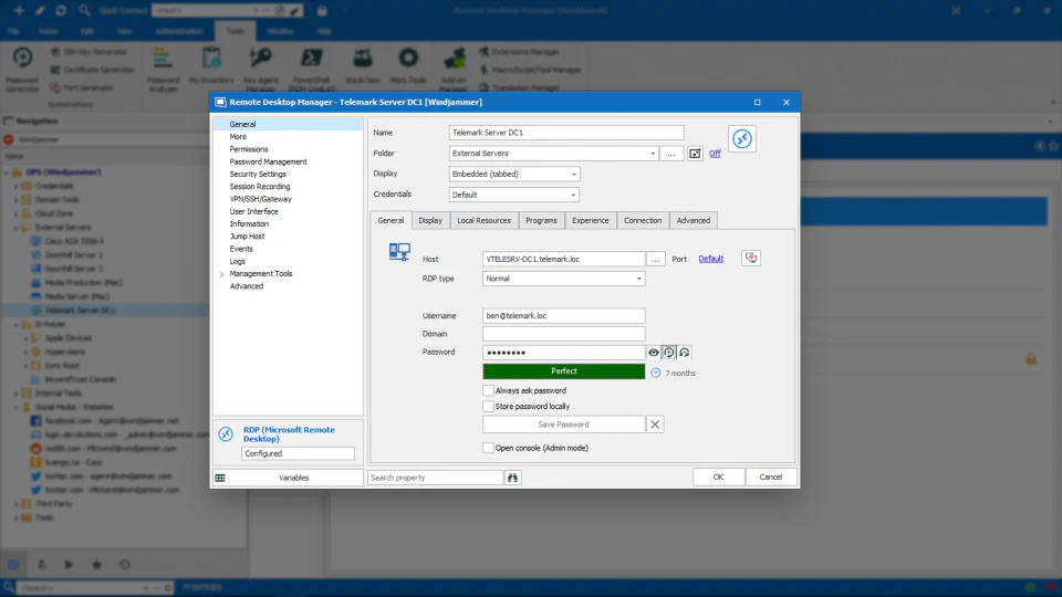 screenshot of Remote Desktop Manager